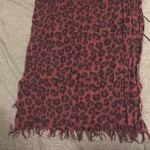 Purple and black leopard print scarf